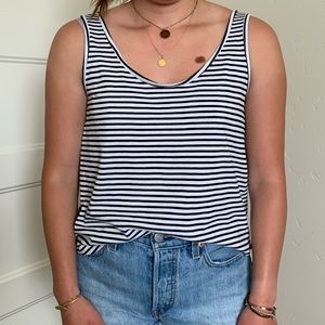 Ripcurl Black & White Striped Tank